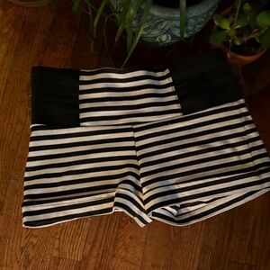 Striped Black and White Women's Shorts